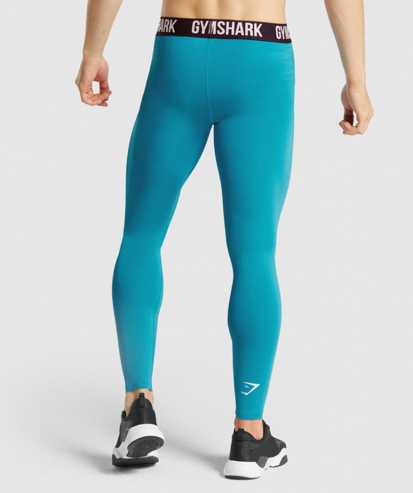 Legginsy Gymshark Element Baselayer Męskie Turkusowe | PL 037UZV